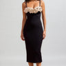 Zoratd Black Strapless Lace Bandage Midi Dress