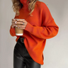 Dames trui met col – Oversized pasvorm – Zachte knit – Geribde boorden