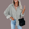 Dames Blouse - Ribcord - Overhemdkraag - Oversized - Lange Mouwen