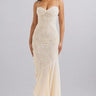 Vaelse Lace Ruffle Halter Maxi Dress