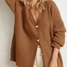 Dames Vest – Oversized Gebreid – V-Hals – Knoopsluiting – Lange Mouwen – Wol Look