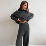 Dames Sweaterpak – Oversized Pasvorm – Chunky Knit – Coltrui en Wide-Leg Broek