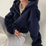 Dames Hoodie – Oversized Pasvorm – Fleece – Rits – Capuchon – Buikzak – Casual