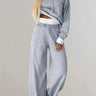 Dames 2-delig Trainingspak – Cropped Hoodie – Relaxte Pasvorm – Wijde Joggingbroek
