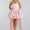 Cordt Pink Bow Halter Lantern Mini Dress