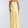 Amorlt Yellow Irregular Slit Maxi Dress